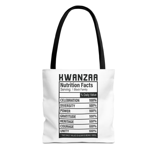 Kwanza Nutritional Facts | Tote Bag | White