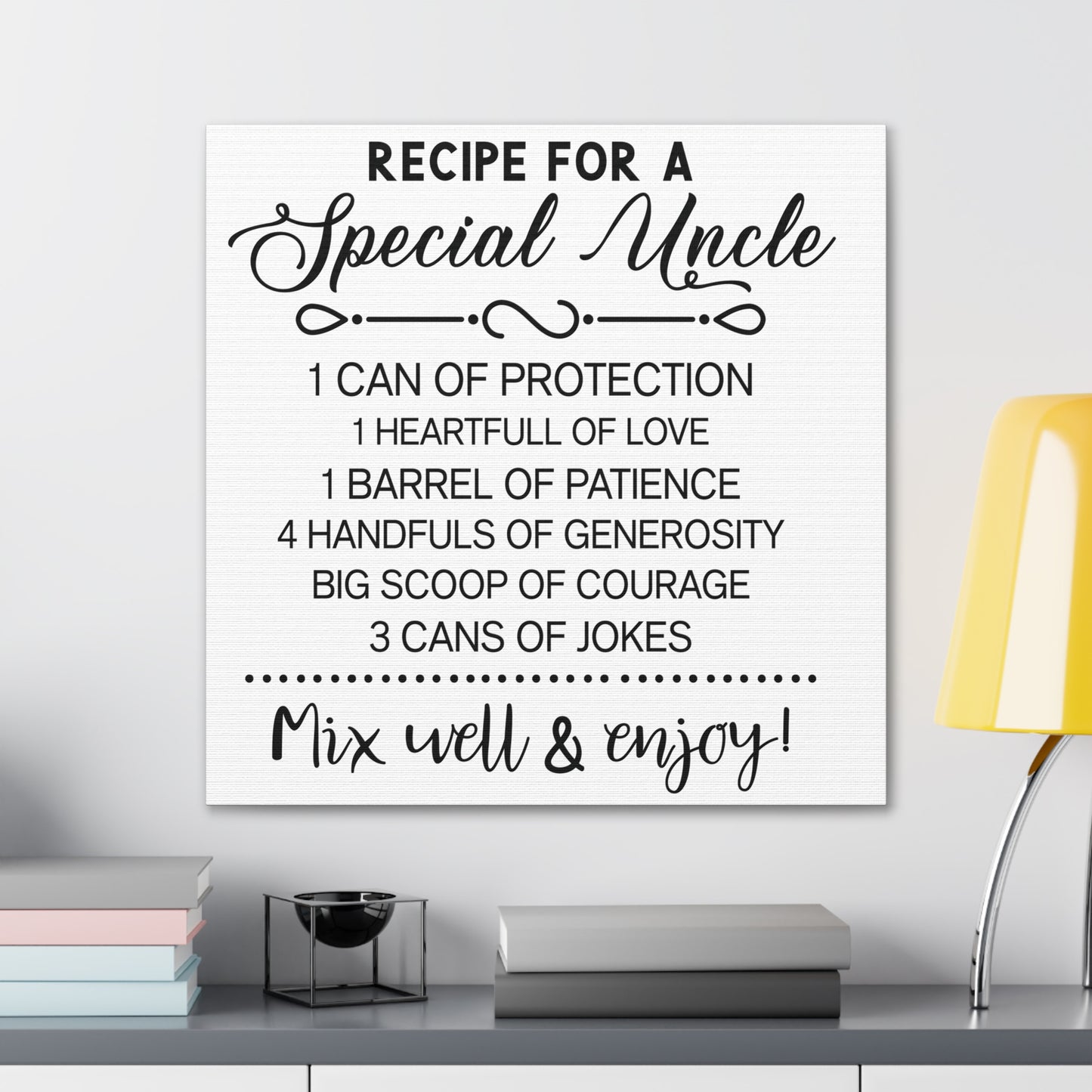Special Uncle Recipe | Canvas Gallery Wrap | White Background