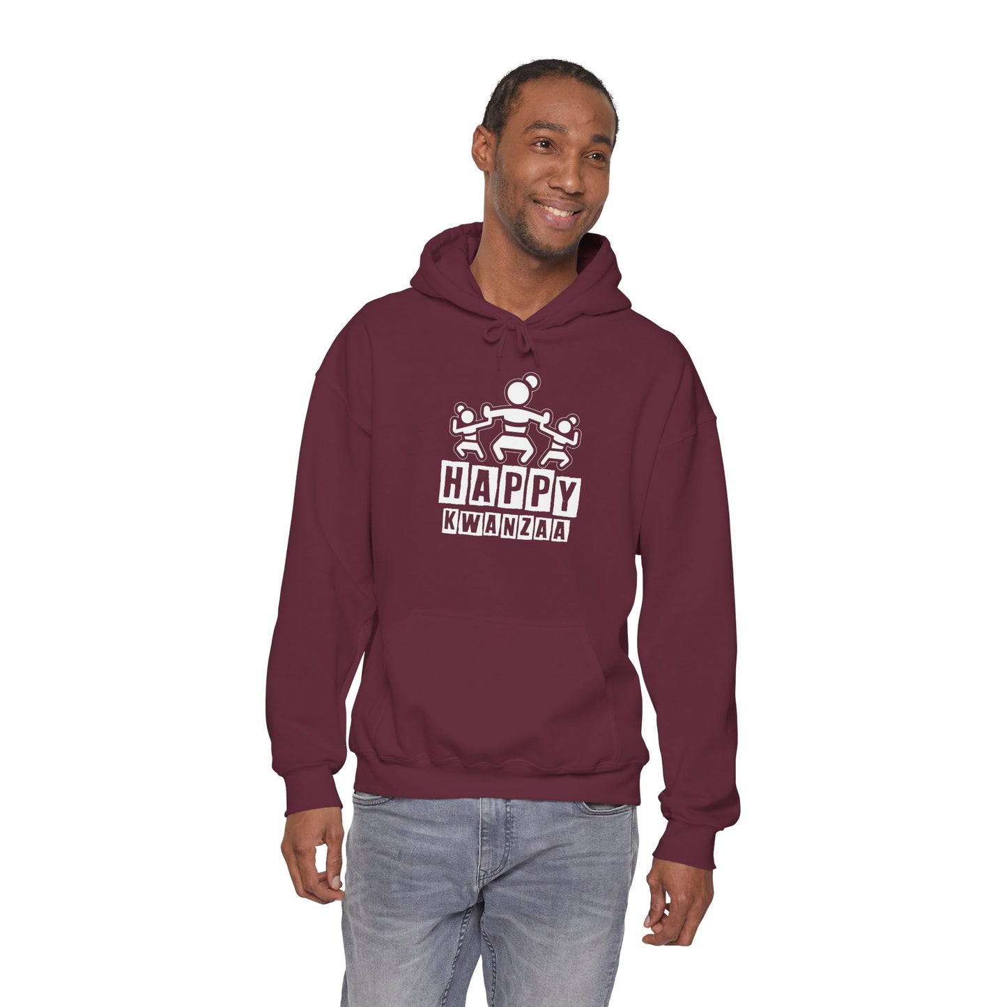 Happy Kwanza Squad | Version 1|White Font| Hooded Sweatshirt