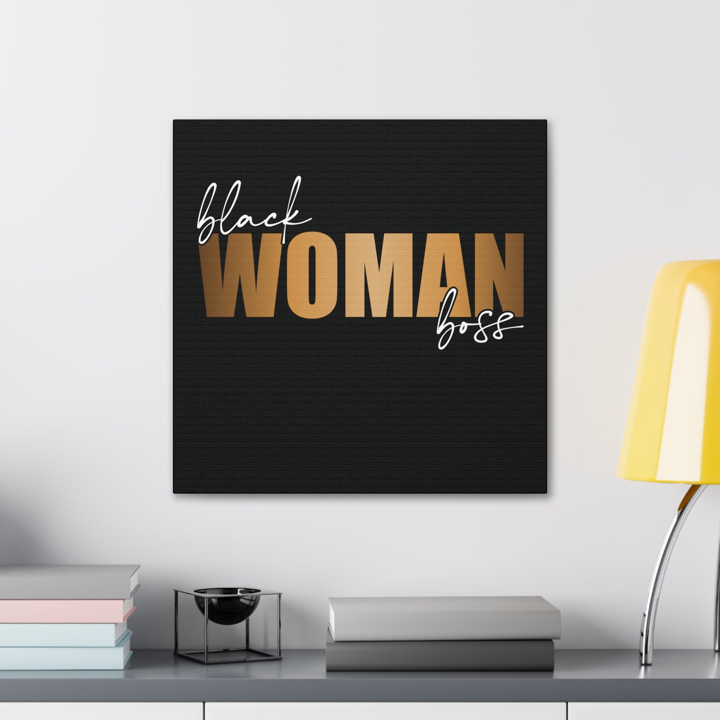 Black Women Boss | Canvas Gallery Wrap | Black Background