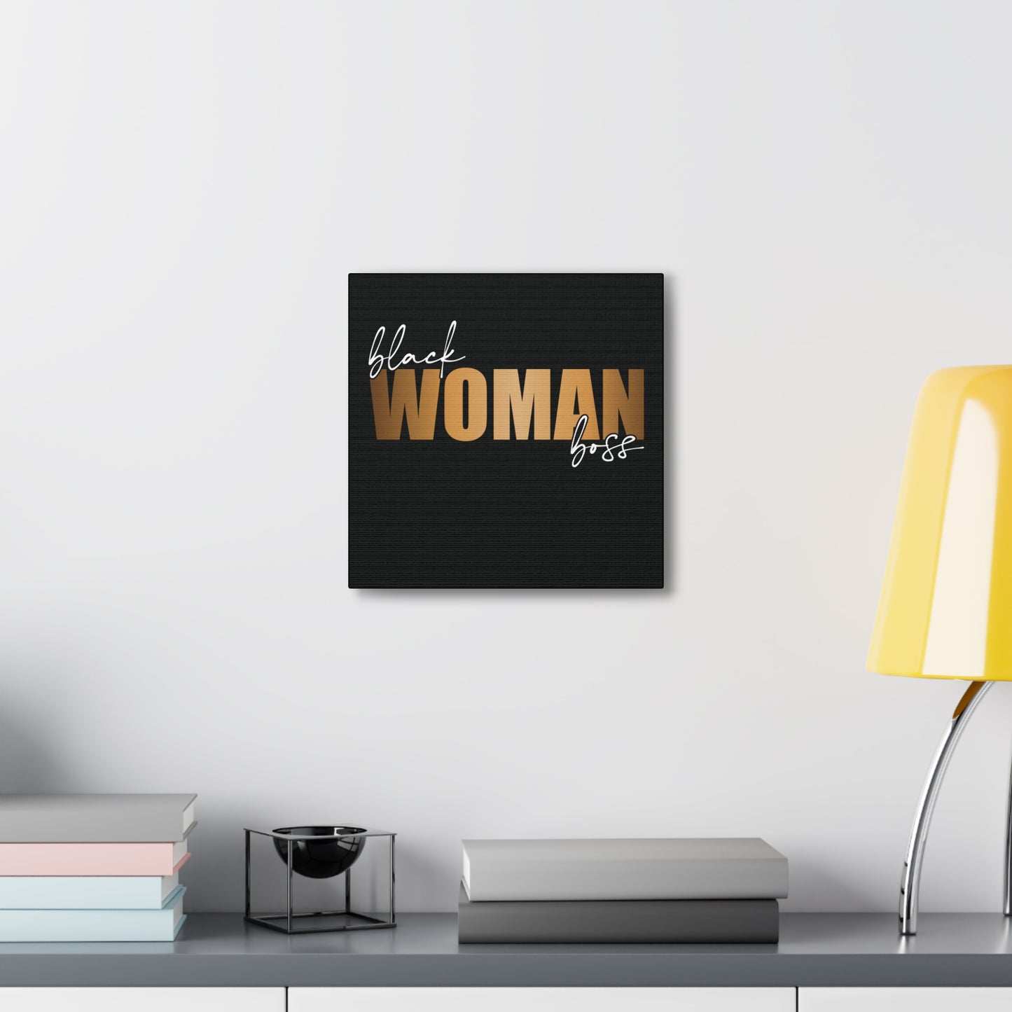 Black Women Boss | Canvas Gallery Wrap | Black Background