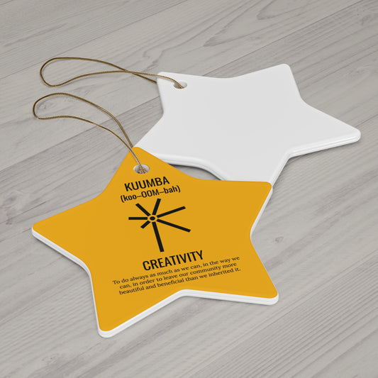 Kuumba (Day 6) | Creativity | Circle or Star Ornament | Yellow