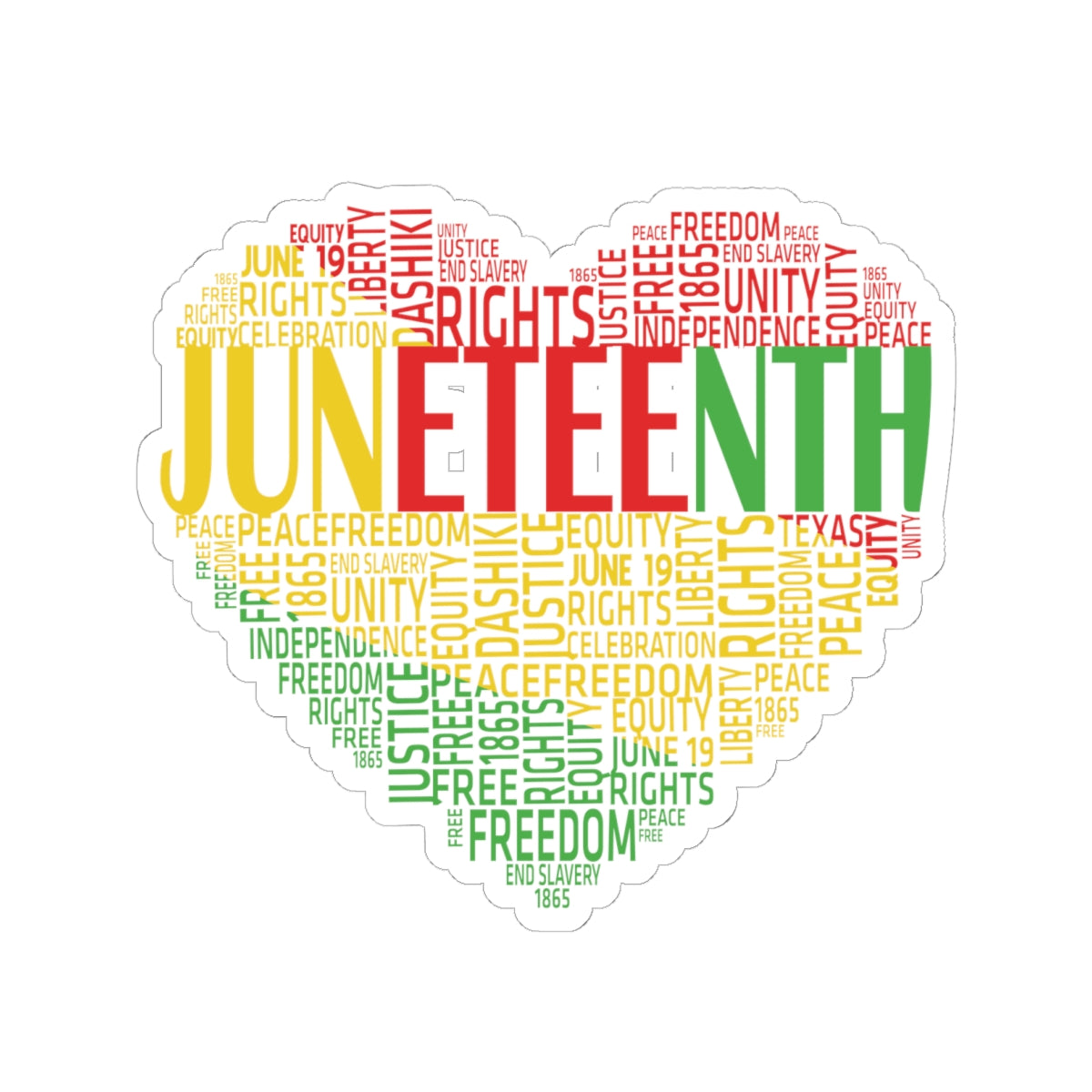 Juneteenth Heart | Kriss-Cut Stickers | Version 1