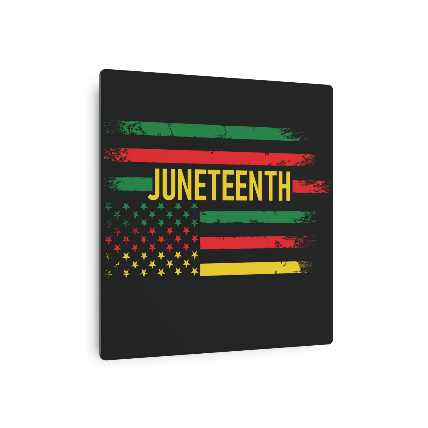 Juneteenth Flag | Version 1| Metal Art Sign |Version 1| Black Background