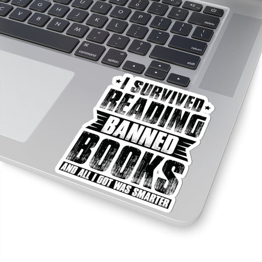 I Survived Reading Banned Books | Kriss-Cut Stickers | Black