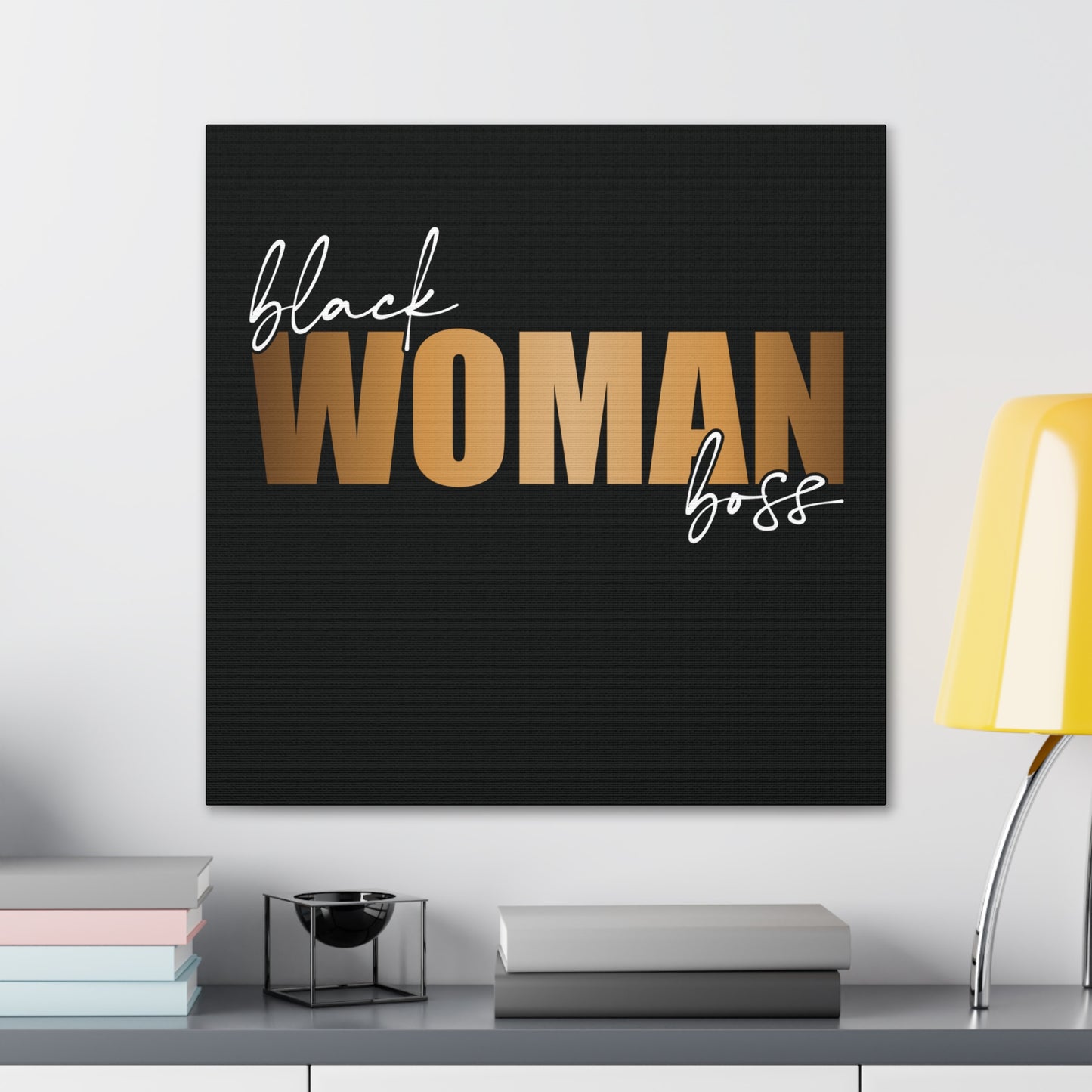 Black Women Boss | Canvas Gallery Wrap | Black Background