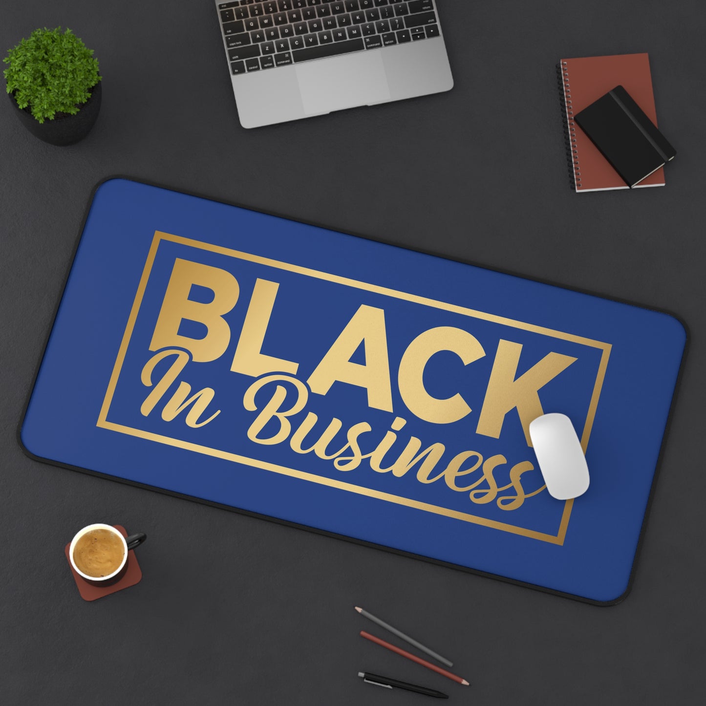 BLACK In Business | Desk Mat | Blue