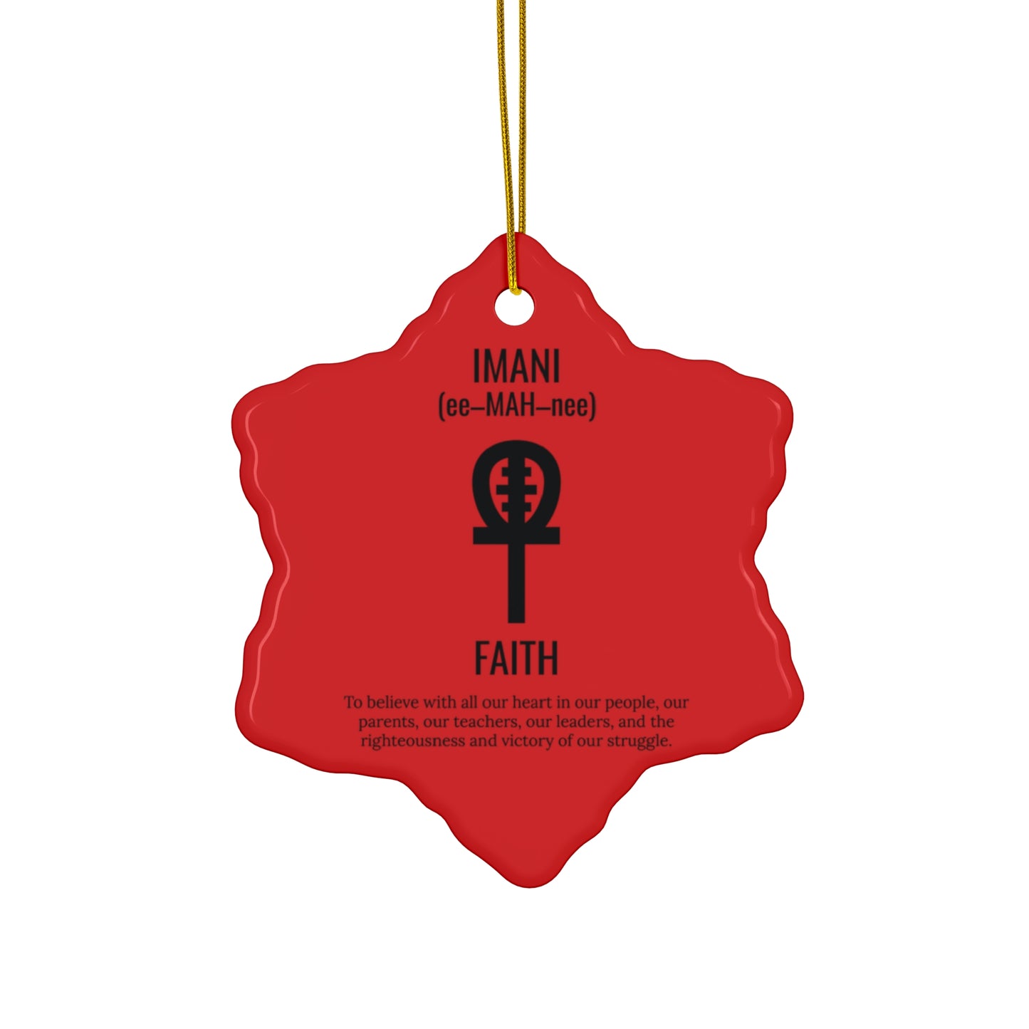 Imani (Day 7) Faith | Ornament | Snowflake Ornament | (Red) |