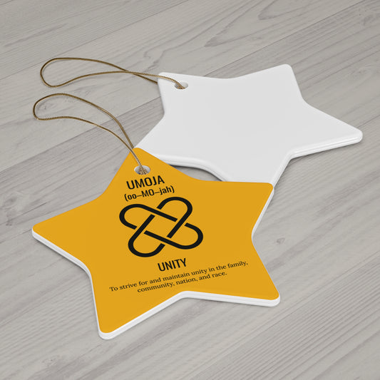 Umoja (Day 1) |Unity | Circle or Star Ornament |Yellow