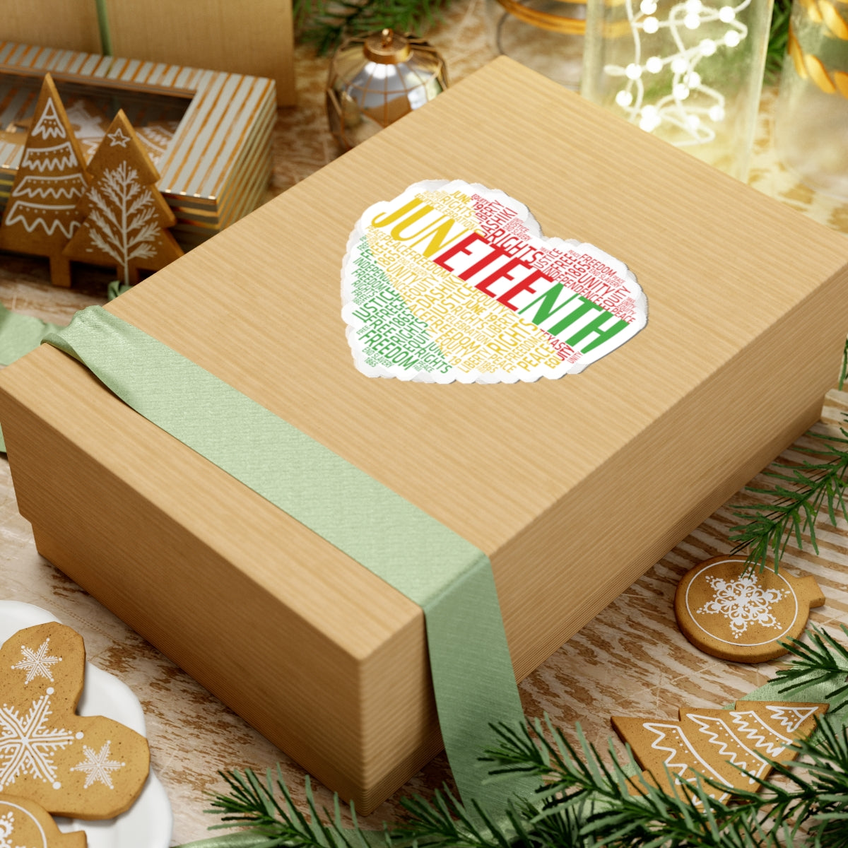 Juneteenth Heart | Kriss-Cut Stickers | Version 1