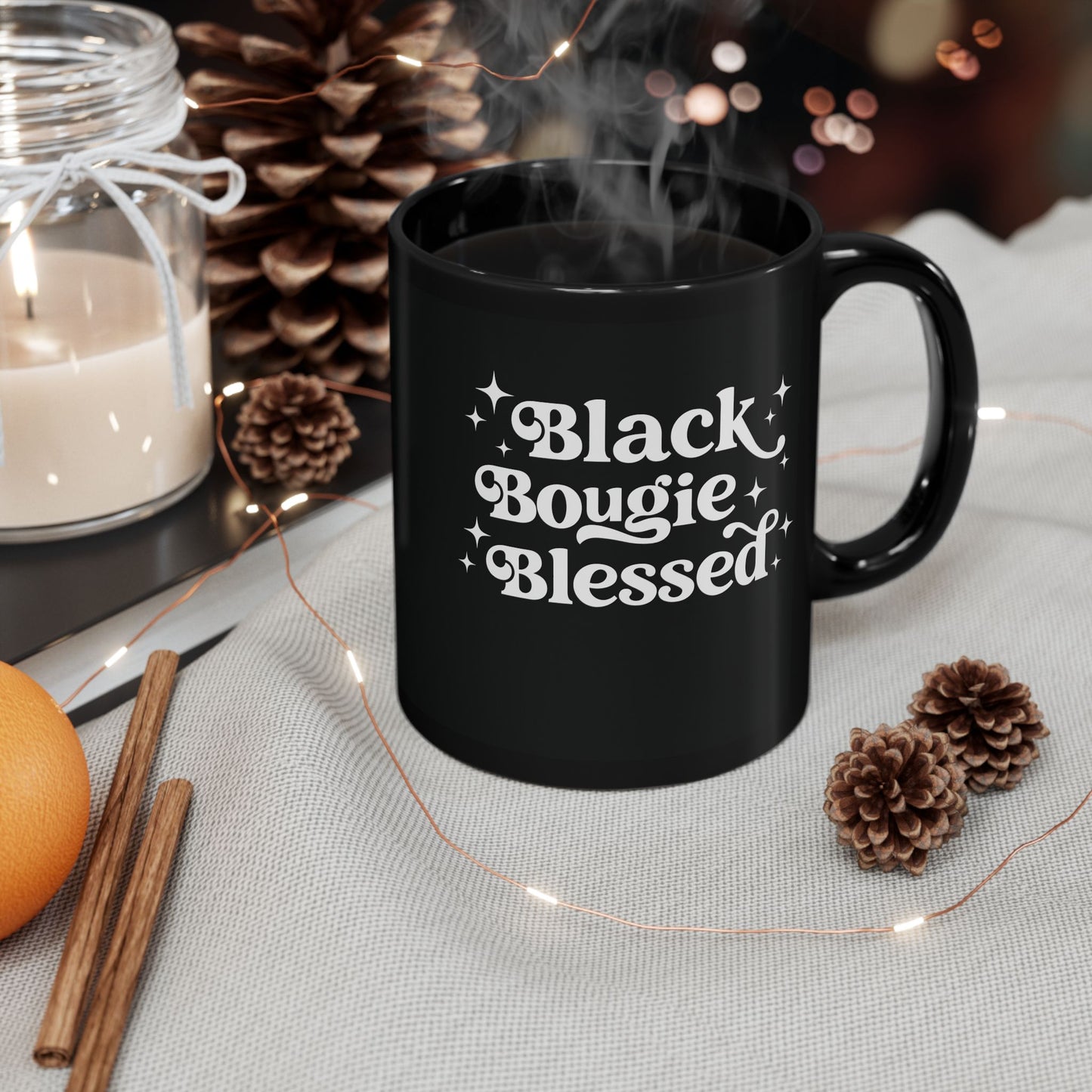 Black Bougie Blessed| 11oz Mug| Black
