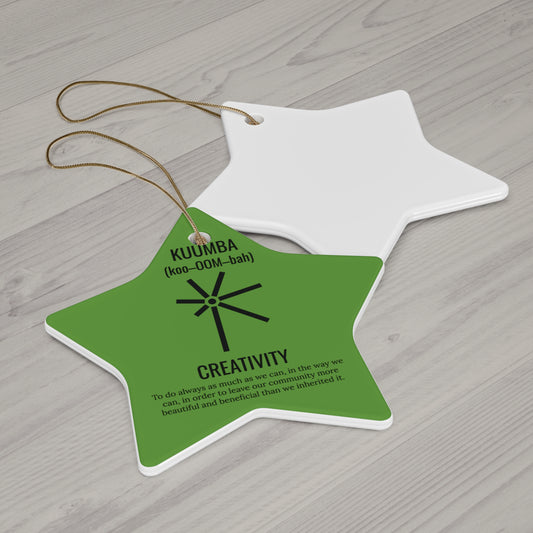 Kuumba (Day 6) | Creativity | Circle or Star Ornament | Green