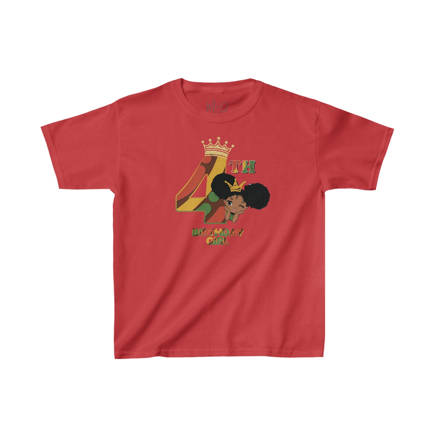 4th Princess Birthday Girl (Solid) Juneteenth T-Shirt