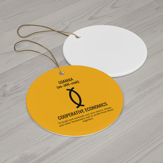 Ujamaa (Day 4) |Cooperative Economics | Circle or Star Ornament | Yellow