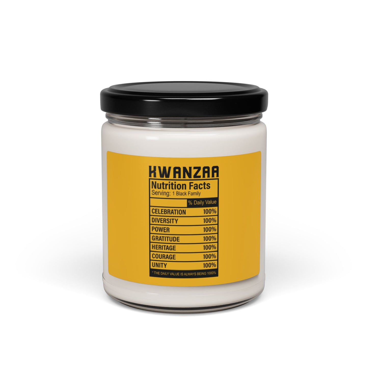 Kwanza Nutritional Facts | Candle |(Yellow Label)| 9 Oz