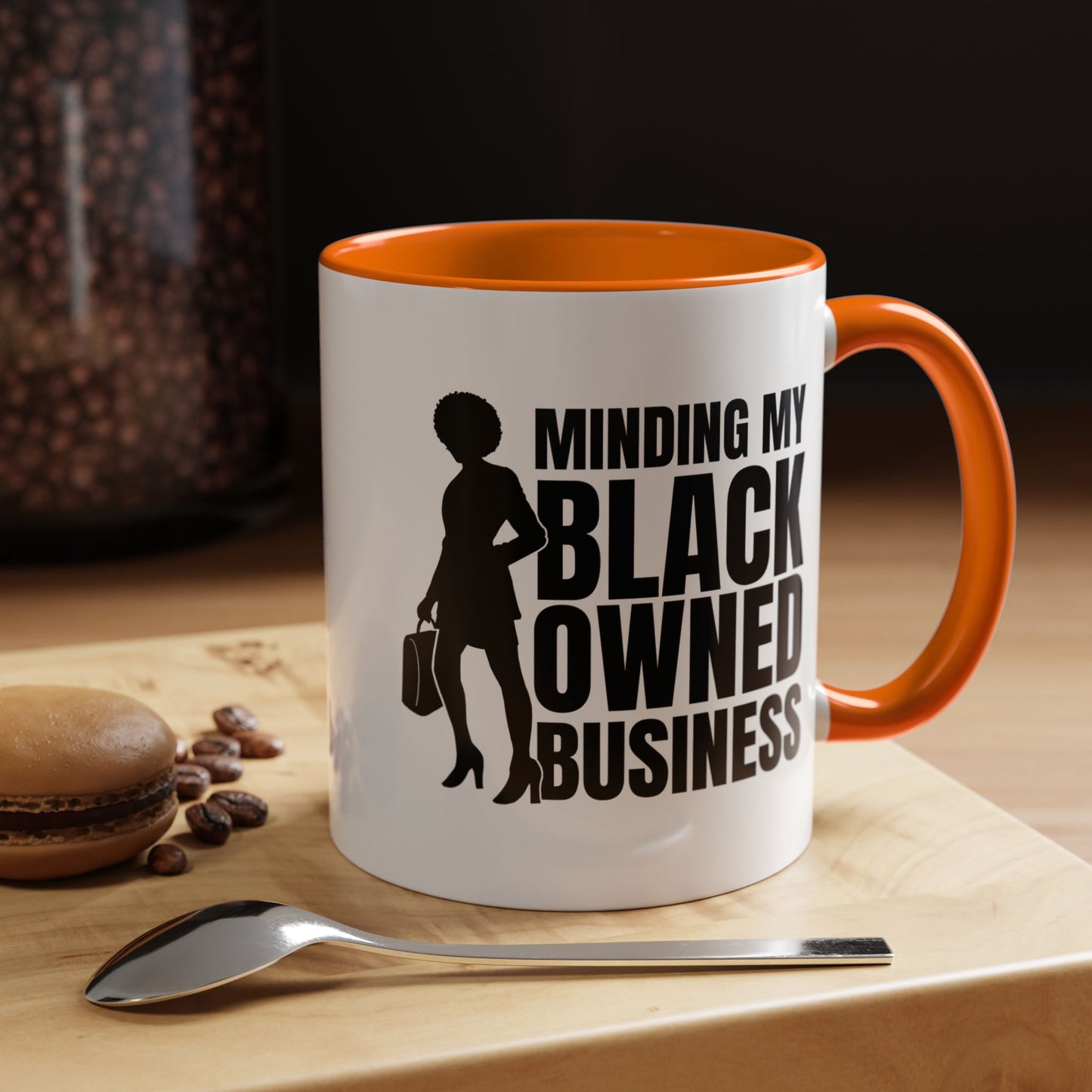 Minding My Black Owned Business | 11oz Mug| Version 1| | White Accent (Various Colors)