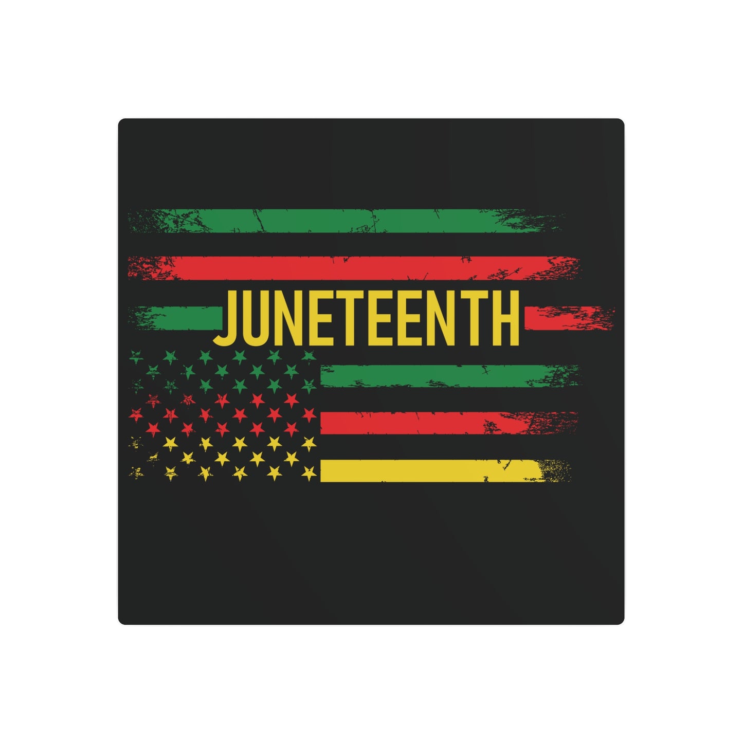 Juneteenth Flag | Version 1| Metal Art Sign |Version 1| Black Background
