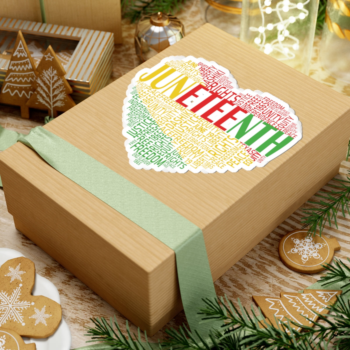 Juneteenth Heart | Kriss-Cut Stickers | Version 1