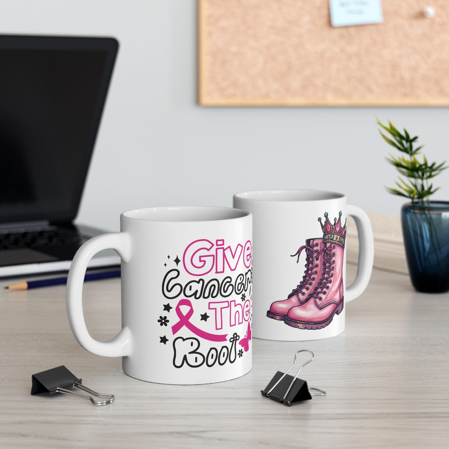 Give Cancer The Boot (Version 2) | Coffee & Tea Mug | 2-Sided Print| 11 Oz