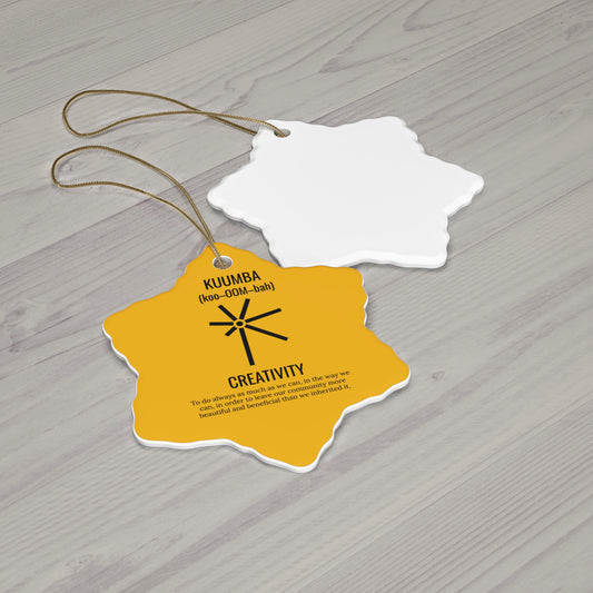 Kuumba (Day 6) | Creativity Snowflake Ornament | Yellow