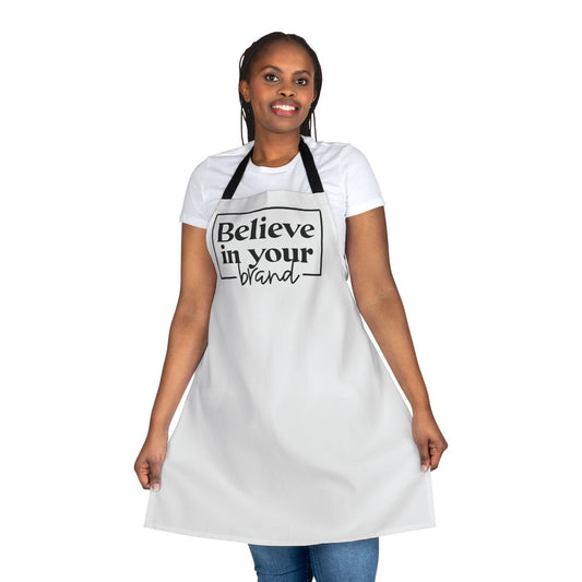 Believe In Your Brand |Apron| White | Black Strap