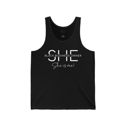 SHE IS ME | Tank Top | White Font