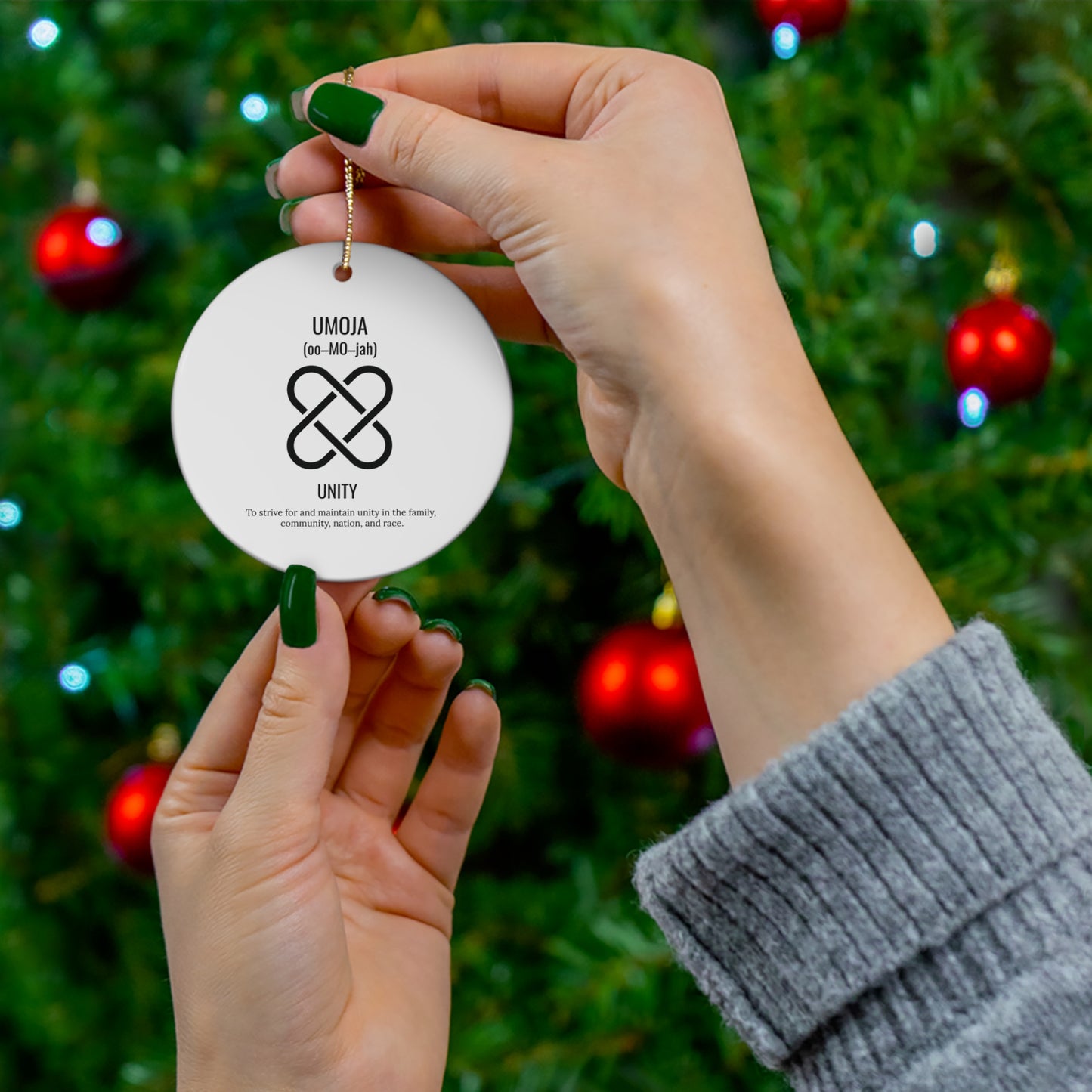 Umoja (Day 1) |Unity | Circle or Star Ornament |(White)|