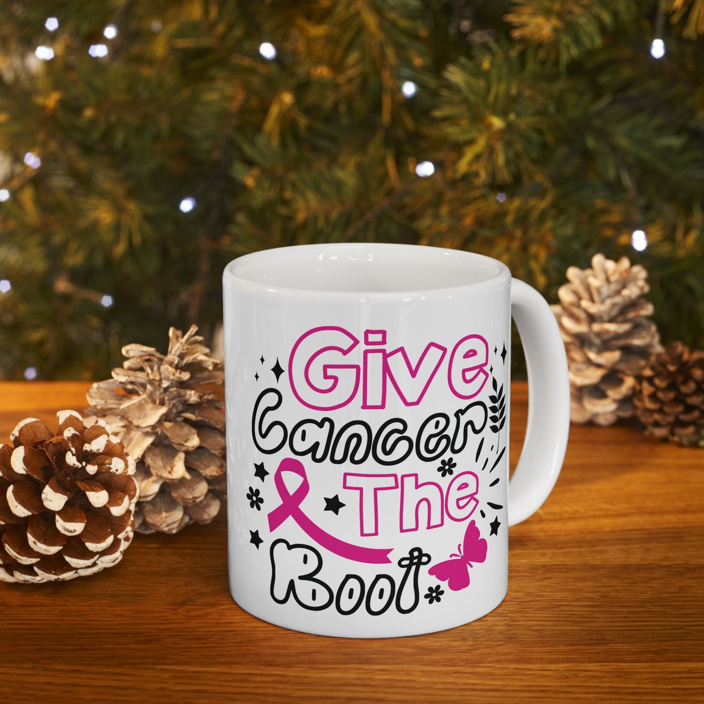 Give Cancer The Boot (Version 1)| Coffee & Tea Mug | 2-Sided Print| 11 Oz