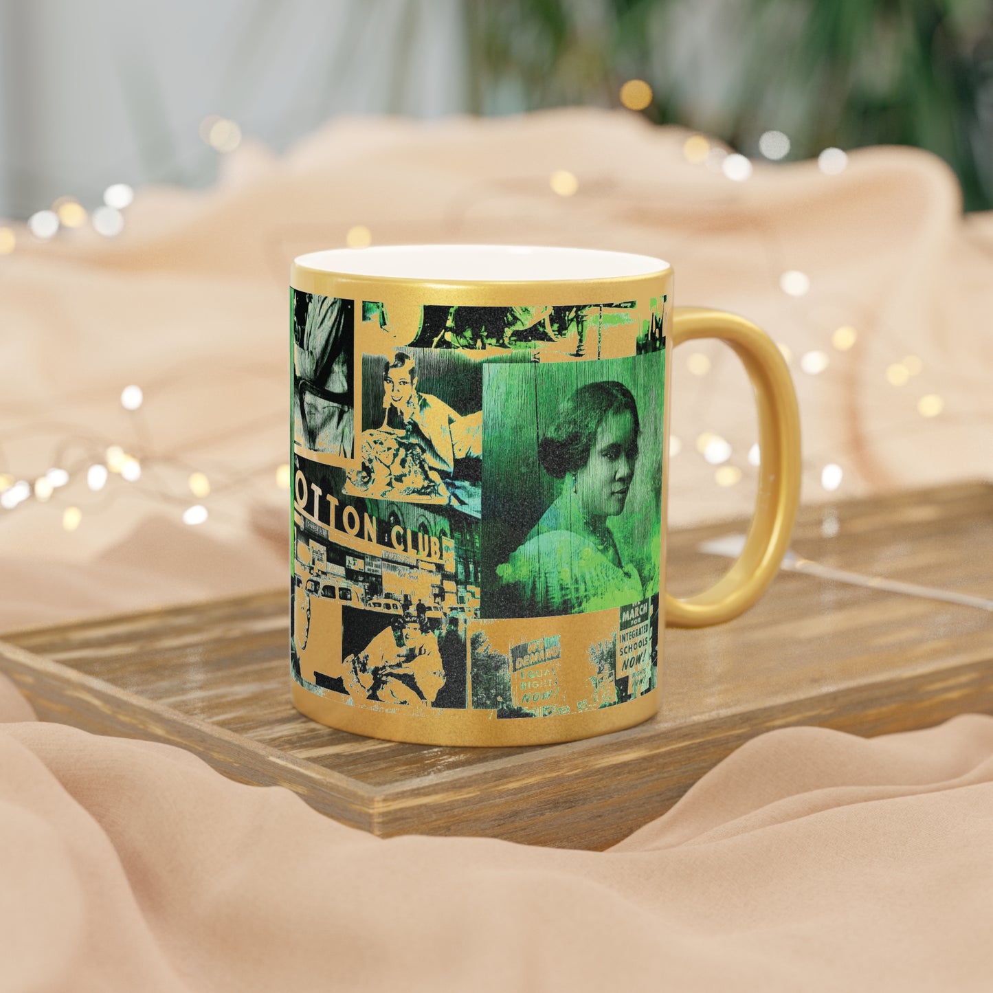 Black History 1920's Greatness (Green) (Gold Metallic Version) |Coffee & Tea Mug | Full Print| 11 Oz.
