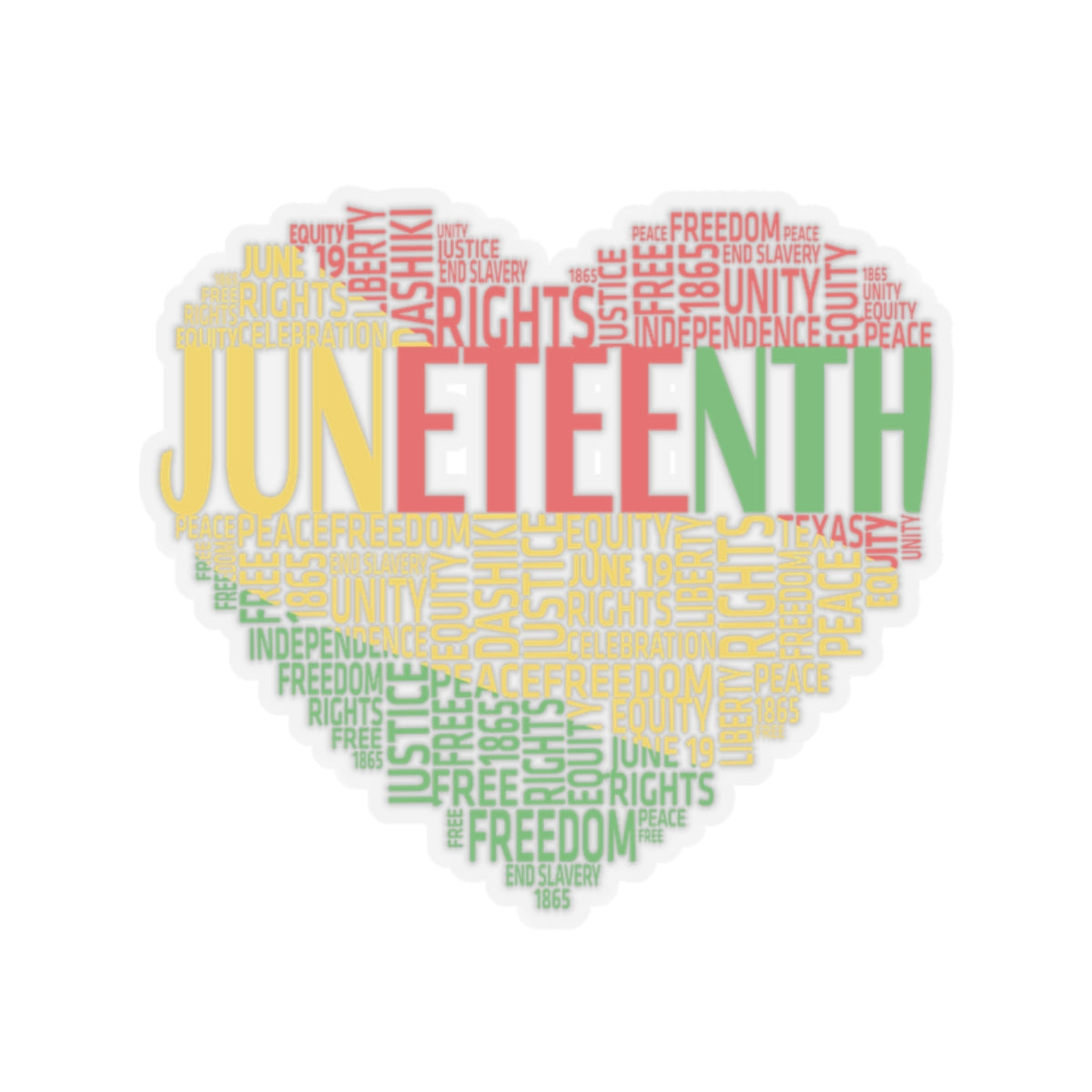 Juneteenth Heart | Kriss-Cut Stickers | Version 1