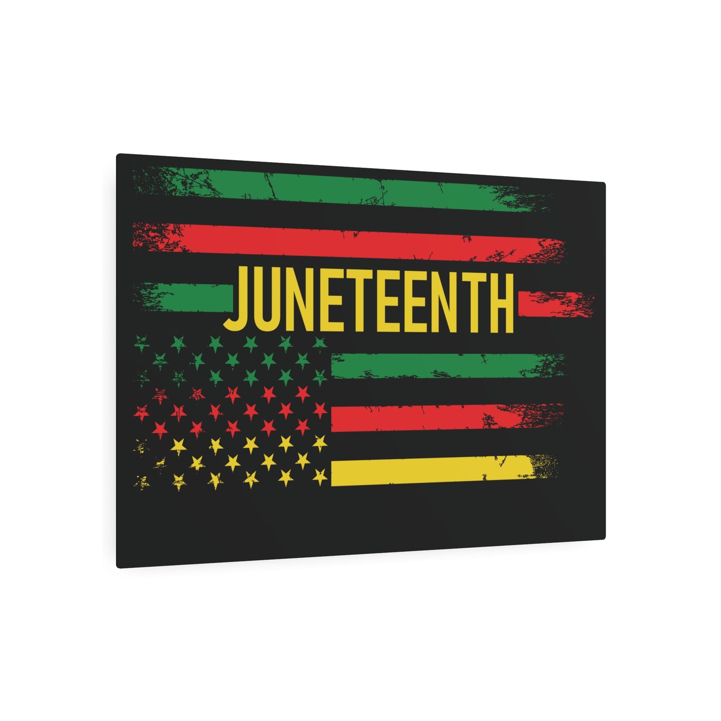 Juneteenth Flag | Version 1| Metal Art Sign |Version 1| Black Background
