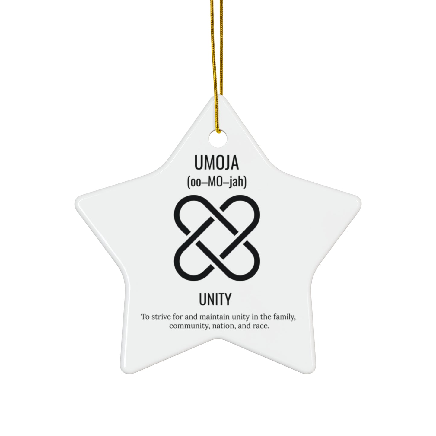 Umoja (Day 1) |Unity | Circle or Star Ornament |(White)|