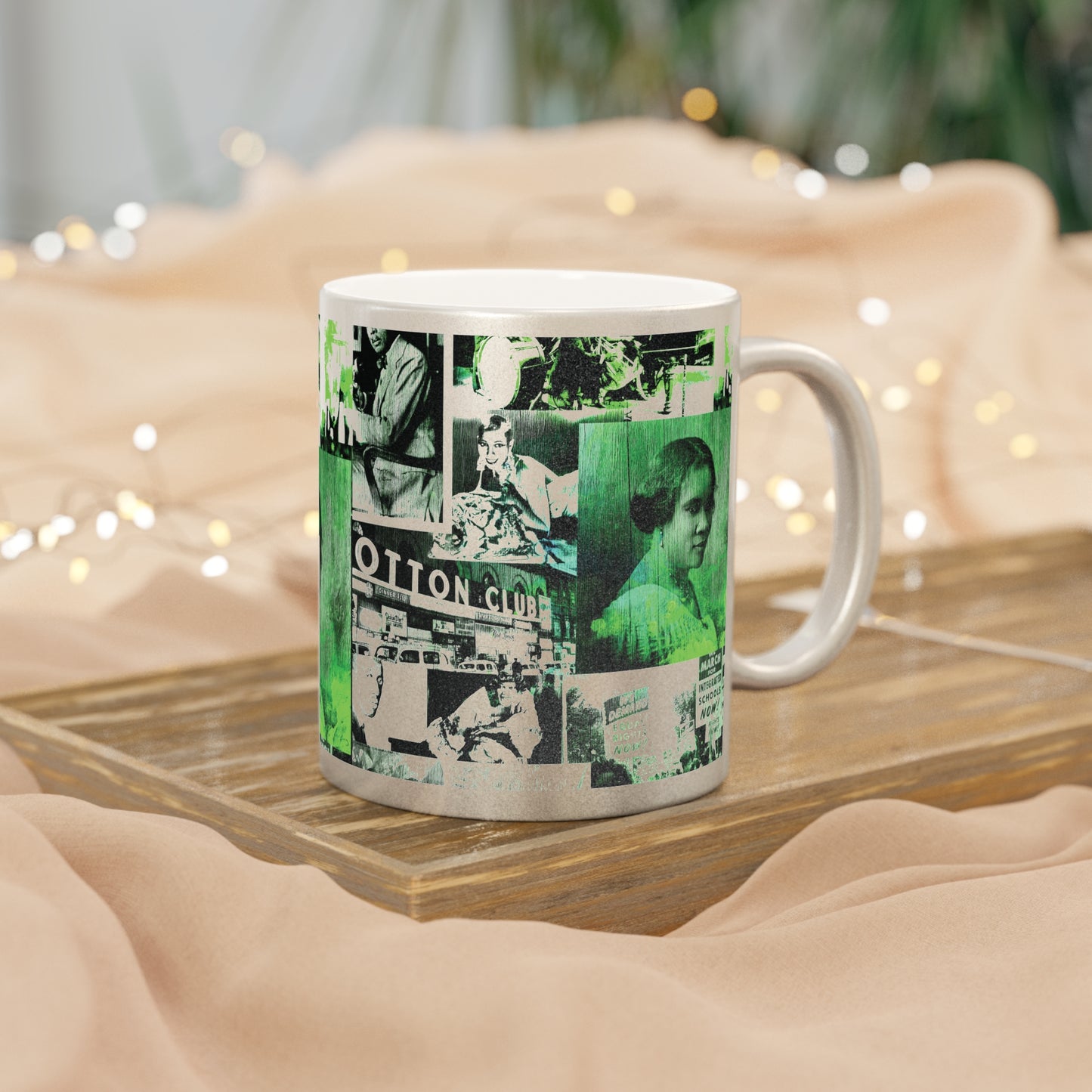 Black History 1920's Greatness (Green) (Silver Metallic Version) |Coffee & Tea Mug | Full Print| 11 Oz.