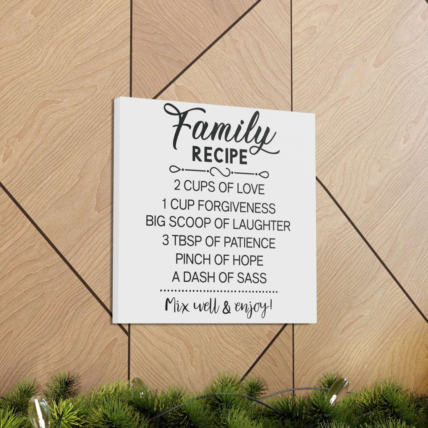 Family Recipe | Canvas Gallery Wrap | White Background