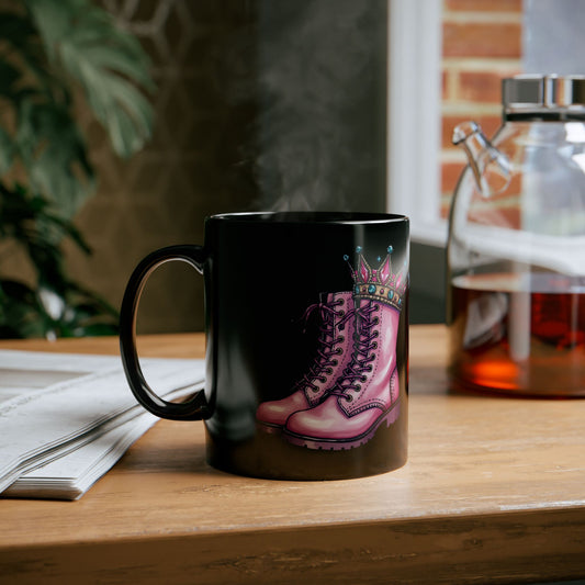 Boots: Kick Cancer (Black Version)|Coffee & Tea Mug | 2-Sided Print| 11 Oz
