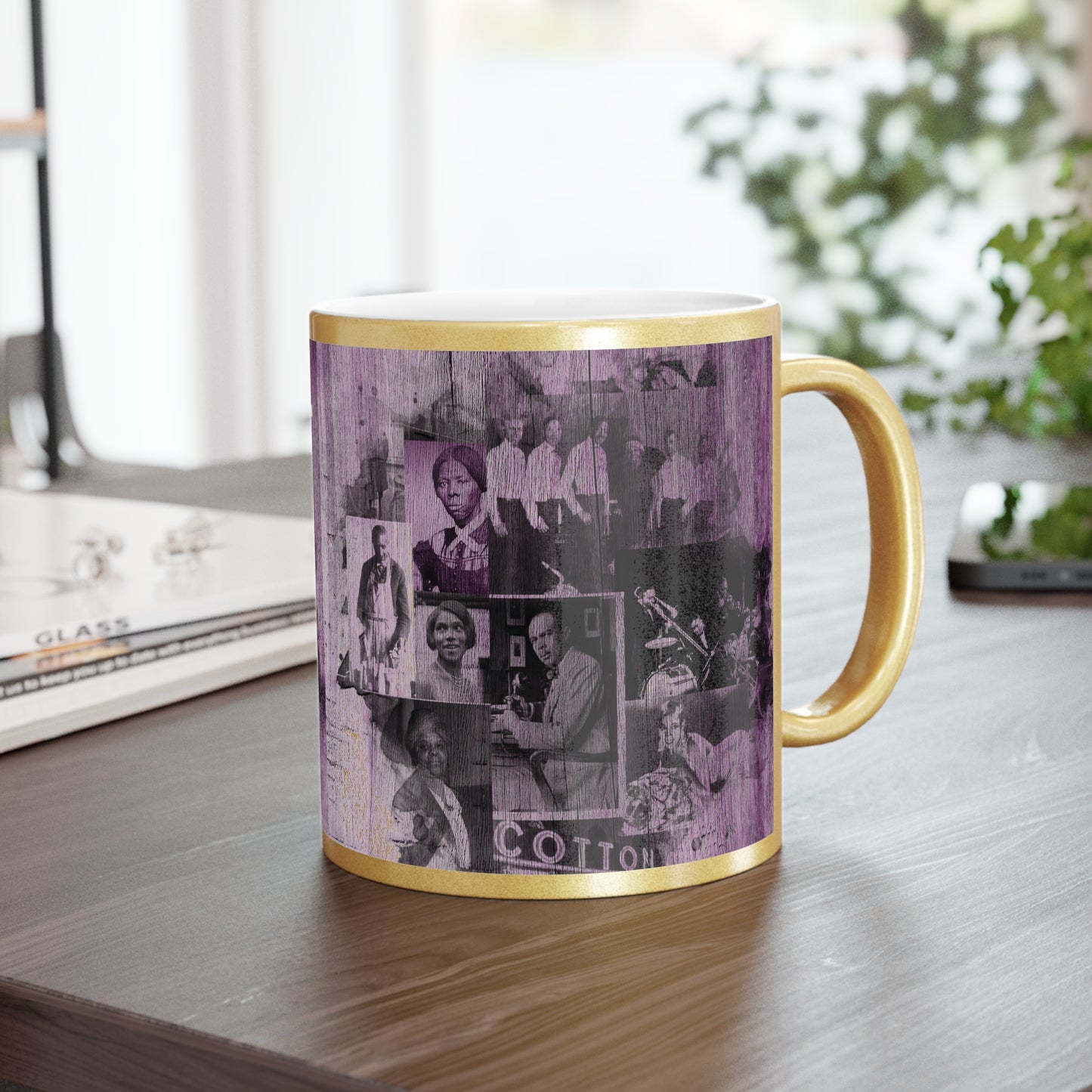 Black History Vintage Greatness (Purple) (Gold Metallic Version) |Coffee & Tea Mug | Full Print| 11 Oz