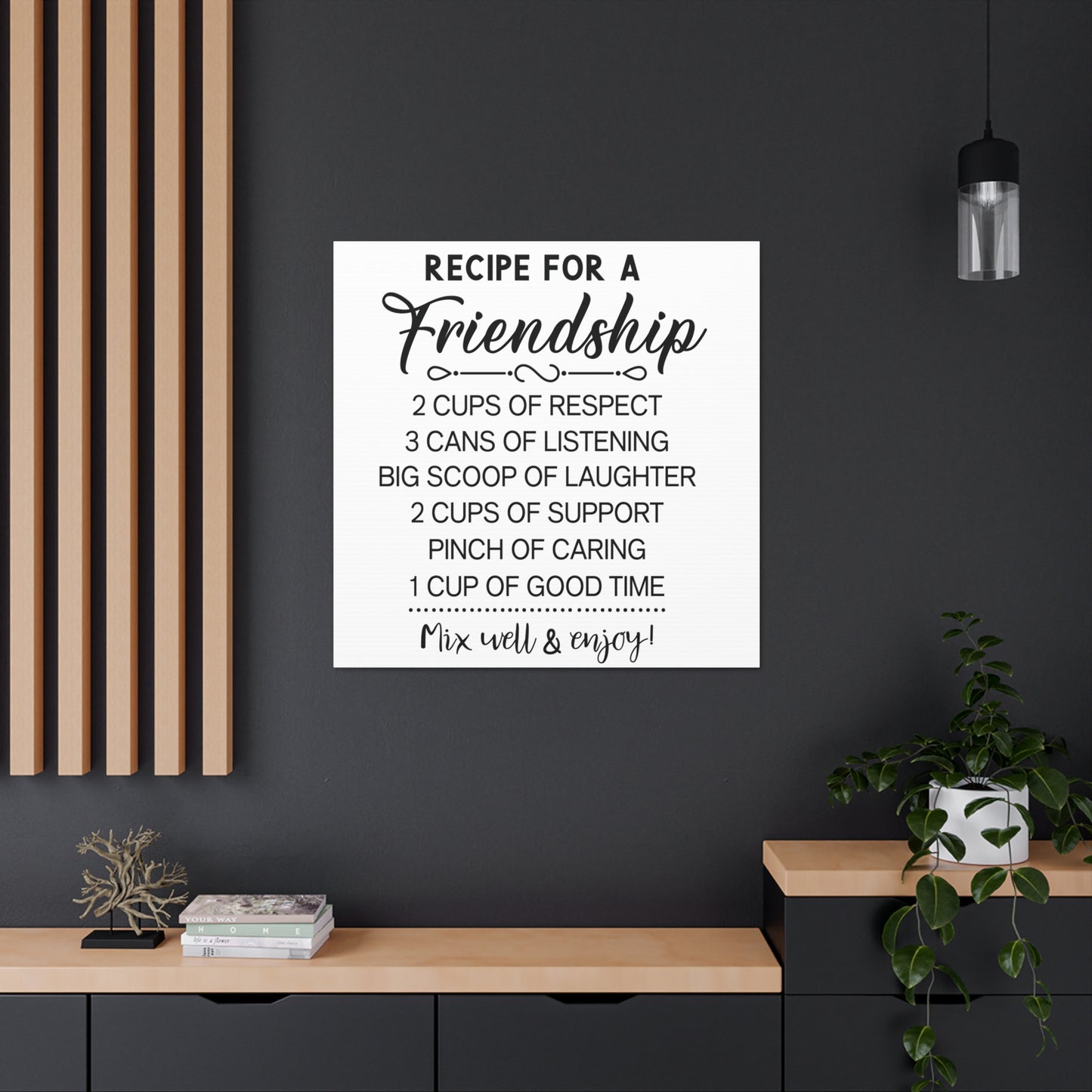 Friendship Recipe | Canvas Gallery Wrap | White Background