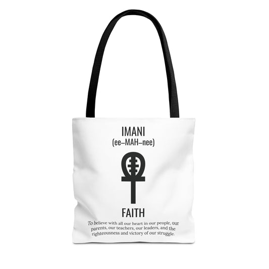 Imani (Day 7) Faith | Tote Bag | White