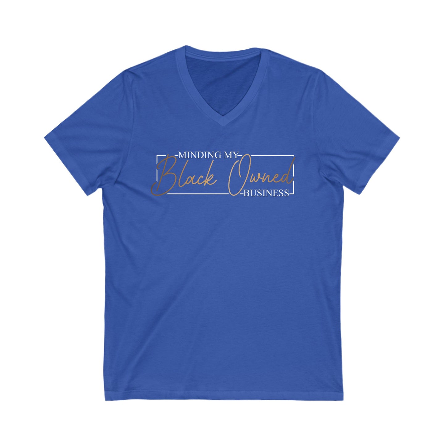 Minding My Black Owned Business | Version 2| Short Sleeve V-Neck Tee (Unisex)