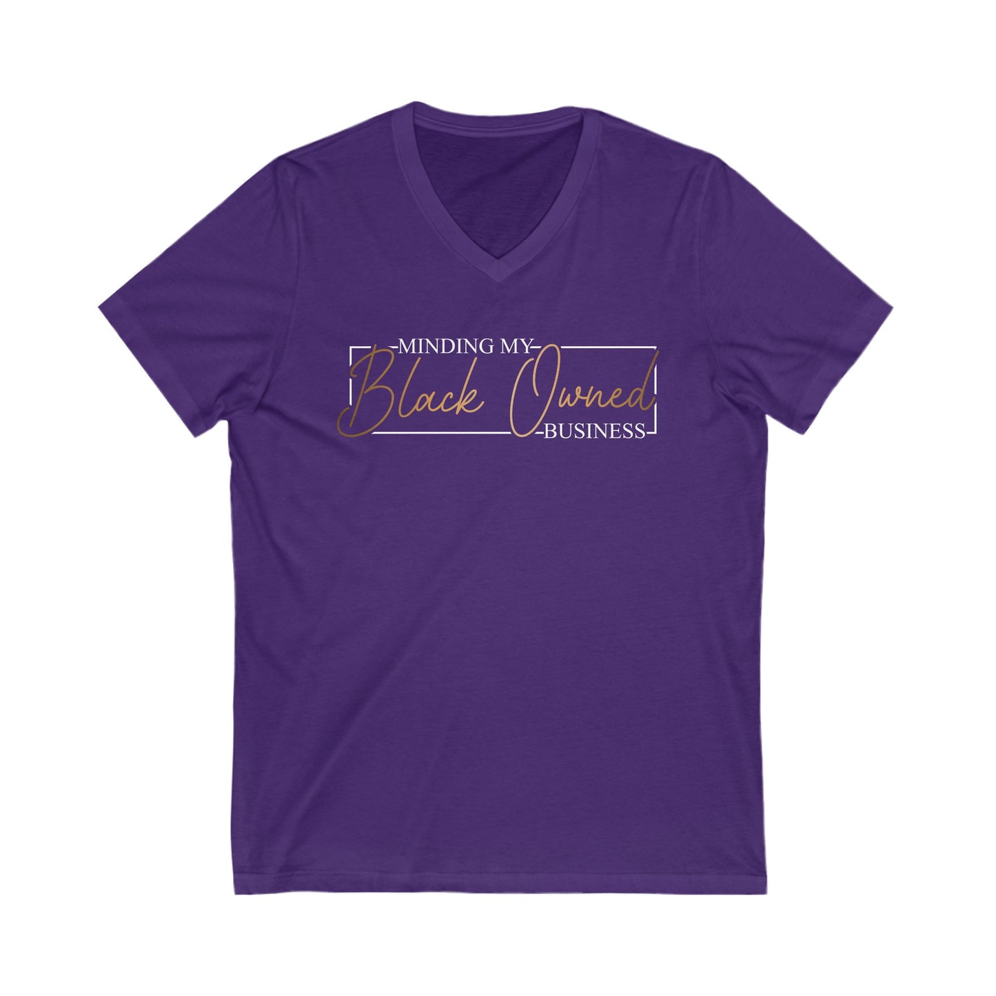 Minding My Black Owned Business | Version 2| Short Sleeve V-Neck Tee (Unisex)