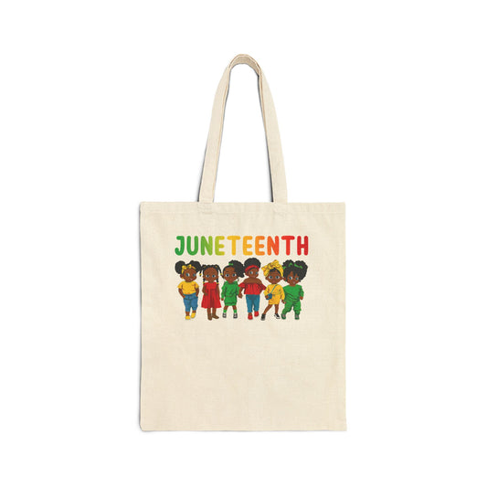 Girls Juneteenth | Canvas Tote Bag | Natural or Black