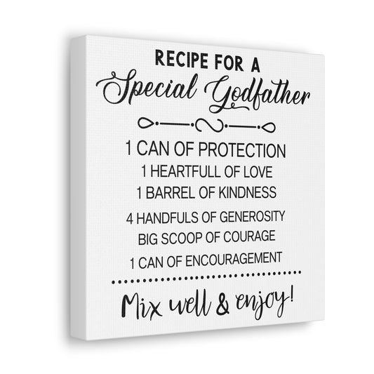 Special Godfather Recipe | Canvas Gallery Wrap | White Background