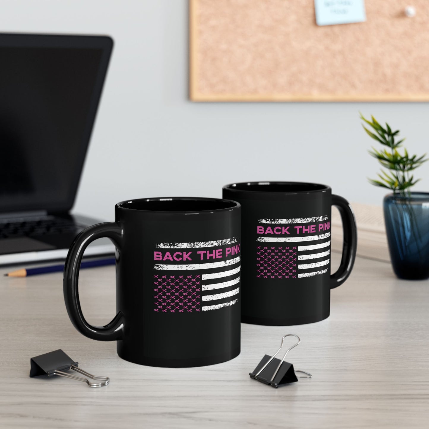 Back The Pink Flag (Black Version) | Coffee & Tea Mug | 2-Sided Print| 11 Oz