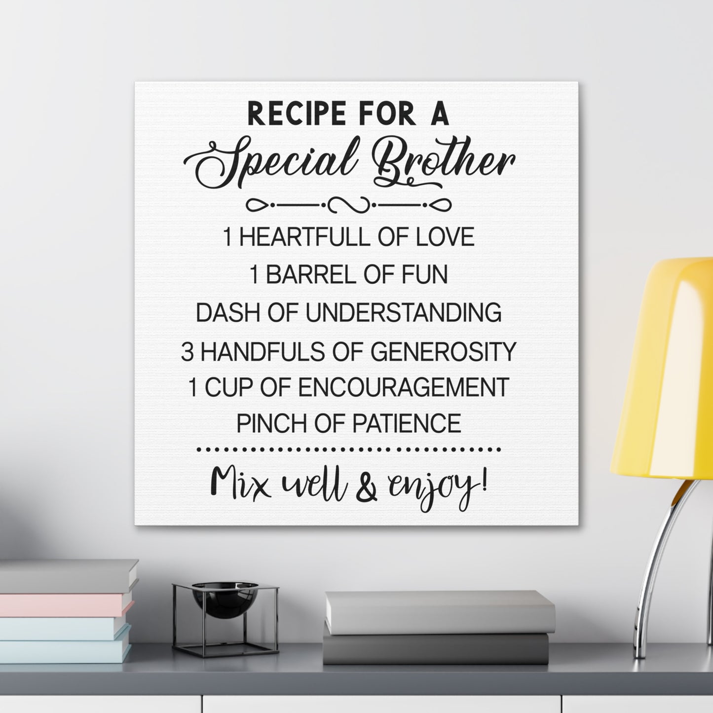 Special Brother Recipe | Canvas Gallery Wrap | White Background