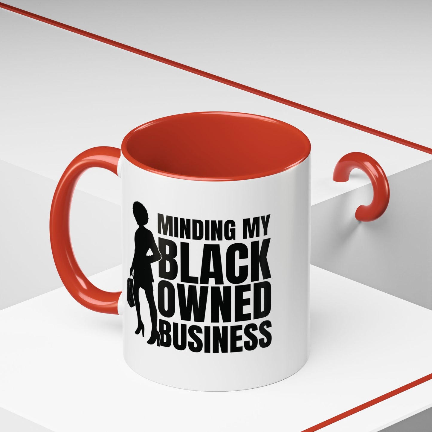 Minding My Black Owned Business | 11oz Mug| Version 1| | White Accent (Various Colors)