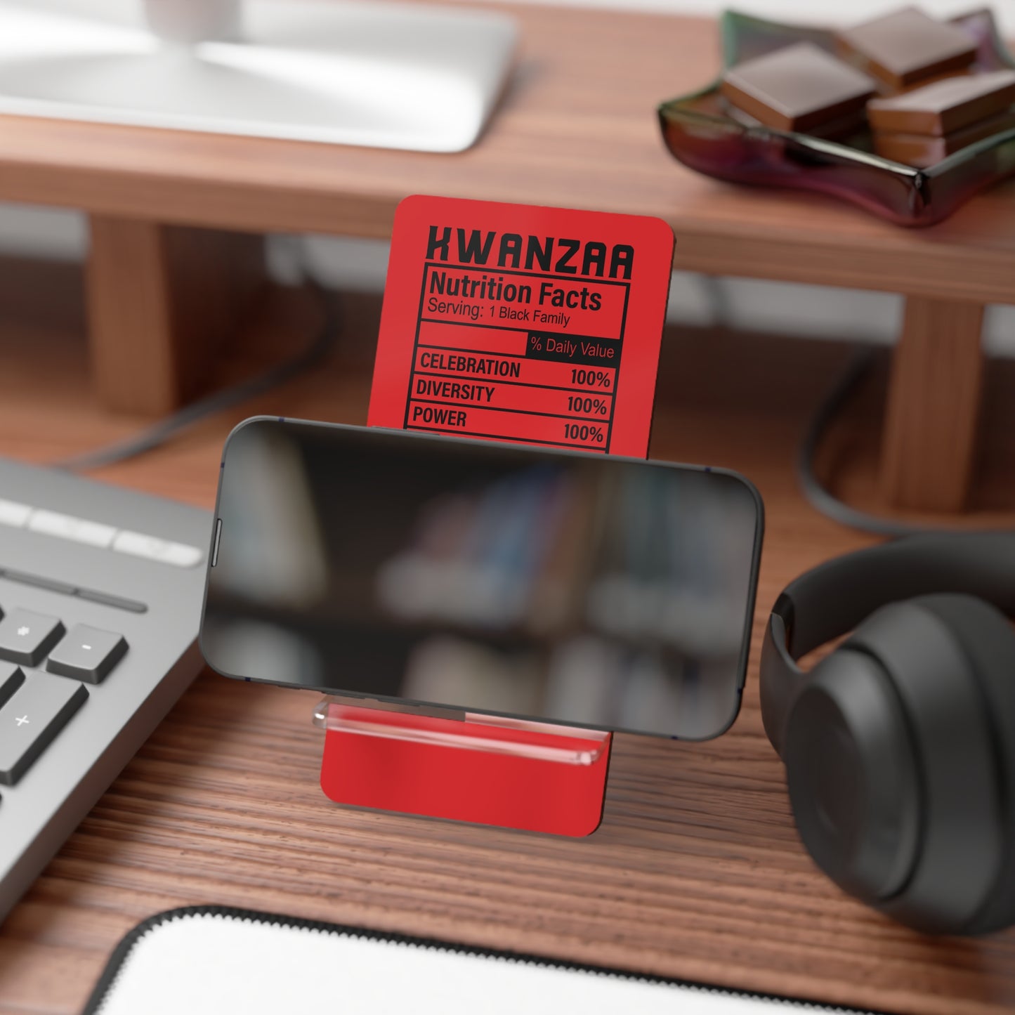 Kwanza Nutritional Facts | Mobile Display Stand | Red