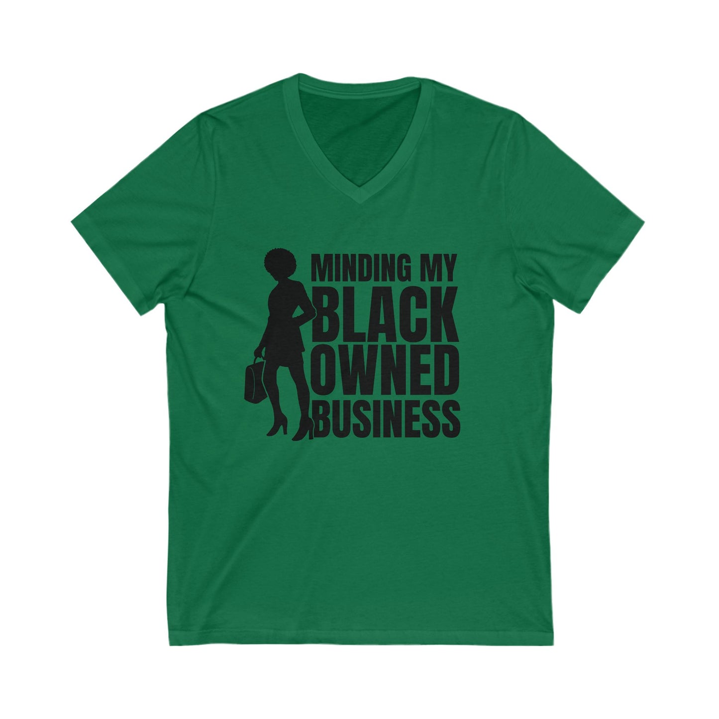 Minding My Black Owned Business | Version 1| Short Sleeve V-Neck Tee (Unisex)