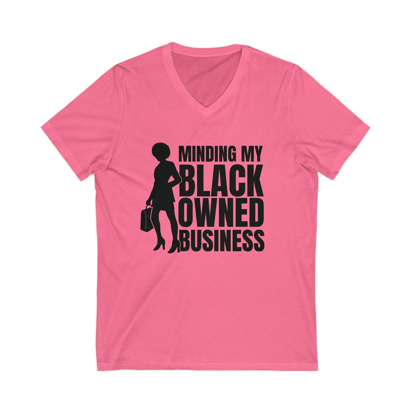Minding My Black Owned Business | Version 1| Short Sleeve V-Neck Tee (Unisex)